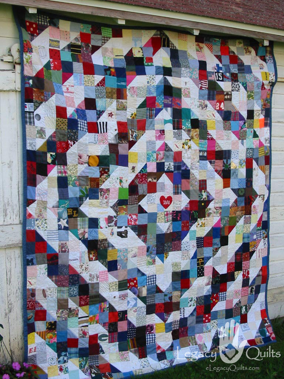 Millennium Quilt 2000 - 100x92 Patchwork angle